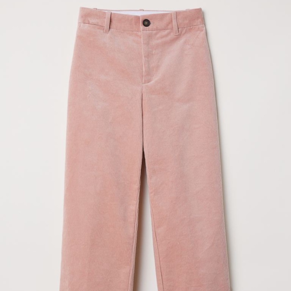 H&M Baby Pink Wide Leg Corduroy Pants